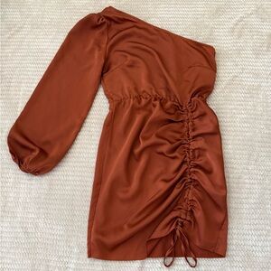 One Sleeve Satin Dress